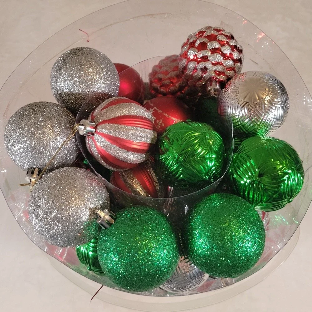 December Home 100 Pieces Shatterproof Christmas Tree Ornaments - Multiple Colors